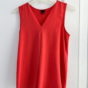 Ann Taylor Red Blouse V-Neck Top